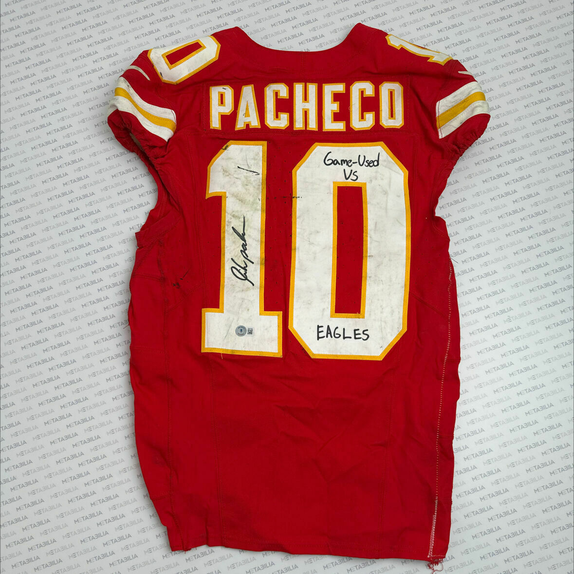 #10 Pacheco Signed & Inscribed Game-Worn Jersey vs PHI