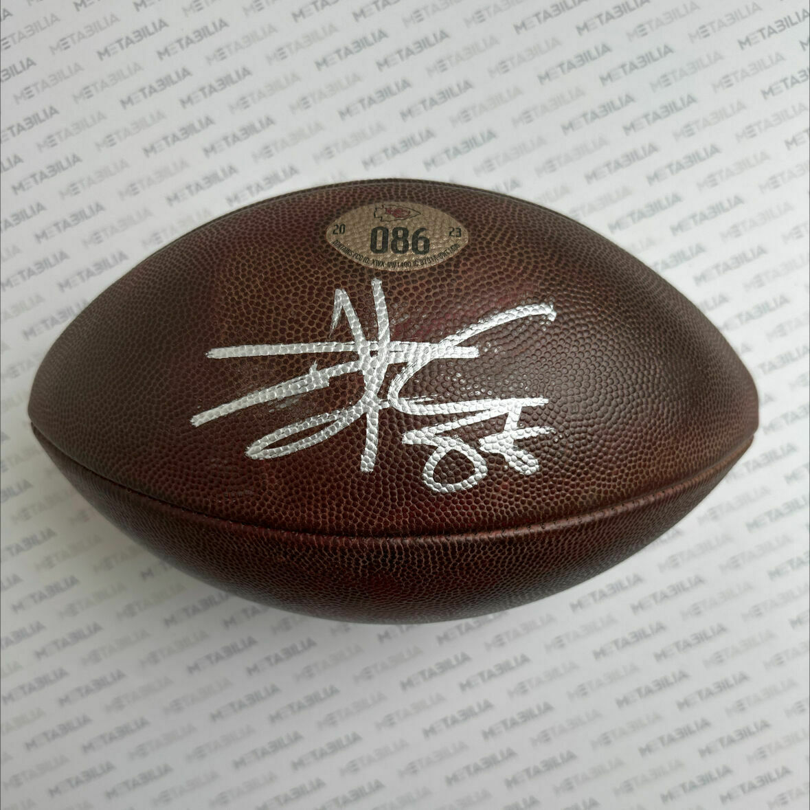 Travis Kelce Signed Chiefs Game-Used Ball #086 vs DEN