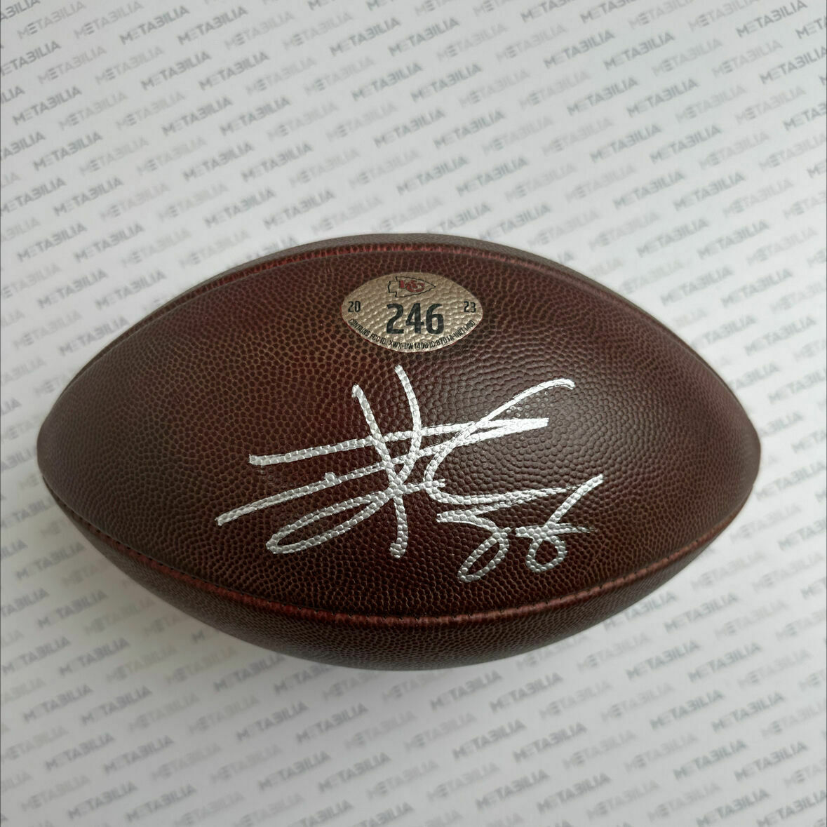 Travis Kelce Signed Chiefs Game-Used Ball #246 vs DEN