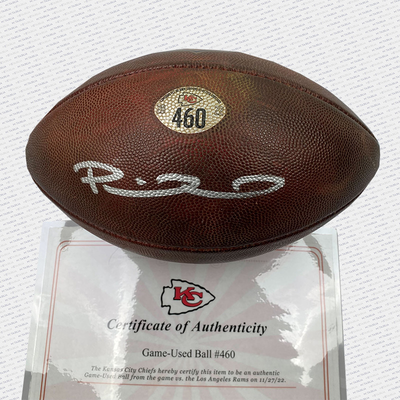 Mahomes Signed Game-Used Ball #460 vs Rams from Record Season - photomatched