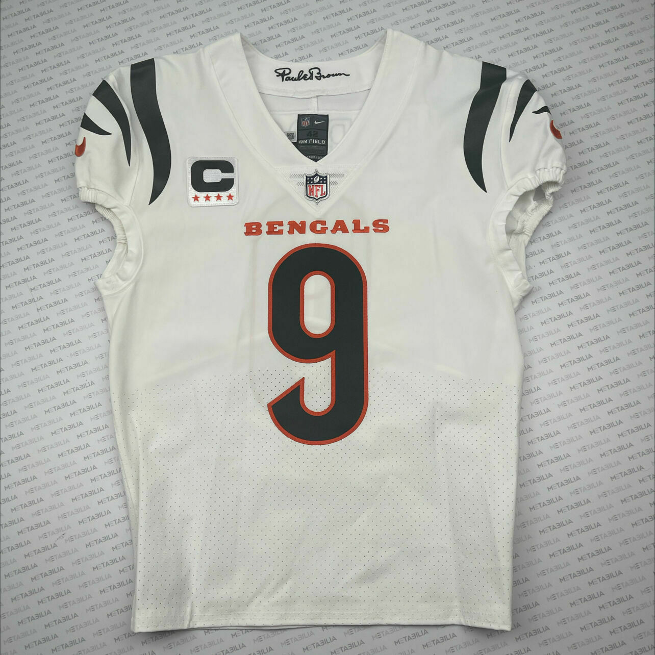 #9 Joe Burrow White Game-Issued Jersey From 2023-2024 Season