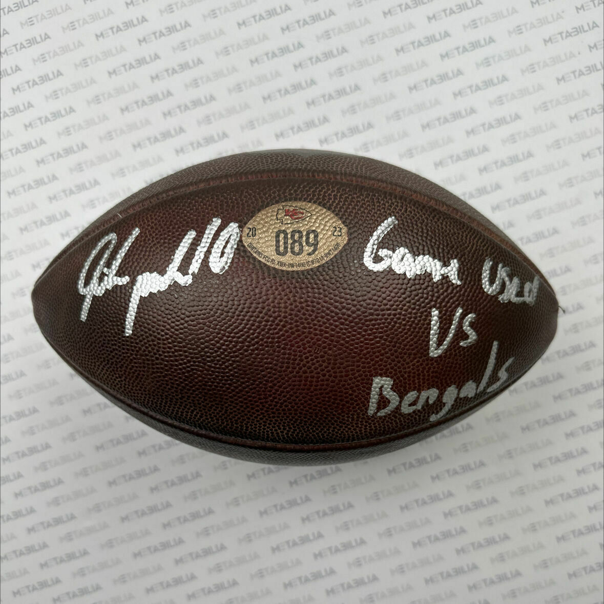 Isiah Pacheco Signed & Inscribed Chiefs Game-Used Ball #089 vs Bengals