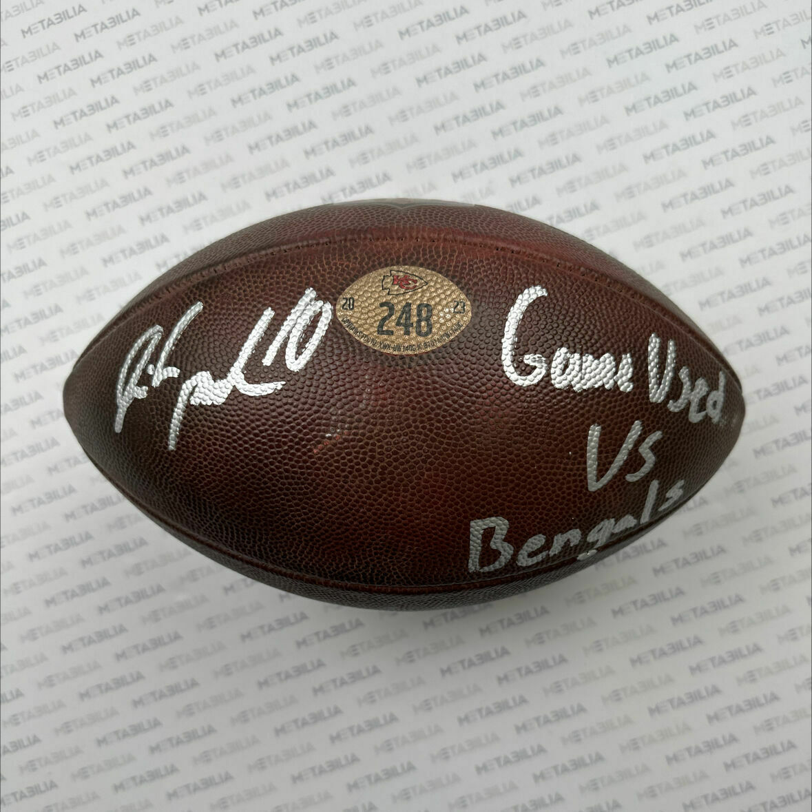 Isiah Pacheco Signed & Inscribed Chiefs Game-Used Ball #248 vs Bengals