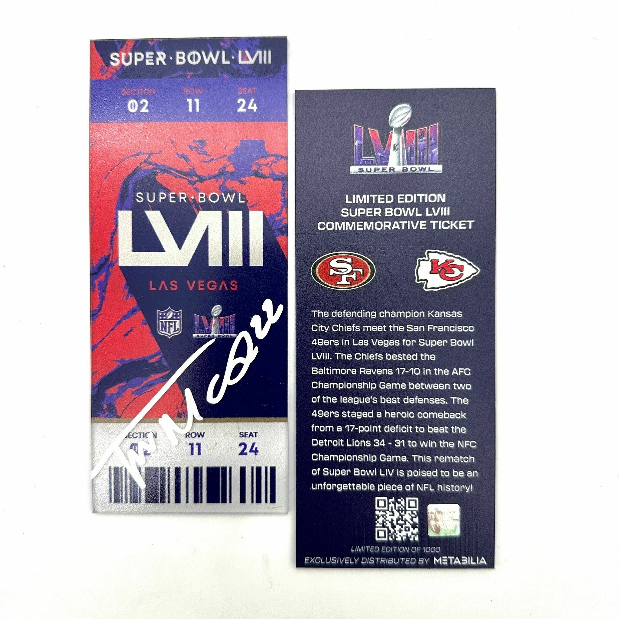 McDuffie Signed SBLVIII Commemorative Ticket