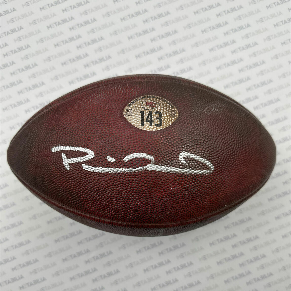 Mahomes Signed Game-Used PLAYOFF Ball #143 vs Jaguars