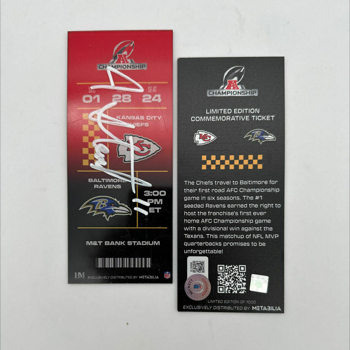 Stout Signed AFC Championship Commemorative Ticket