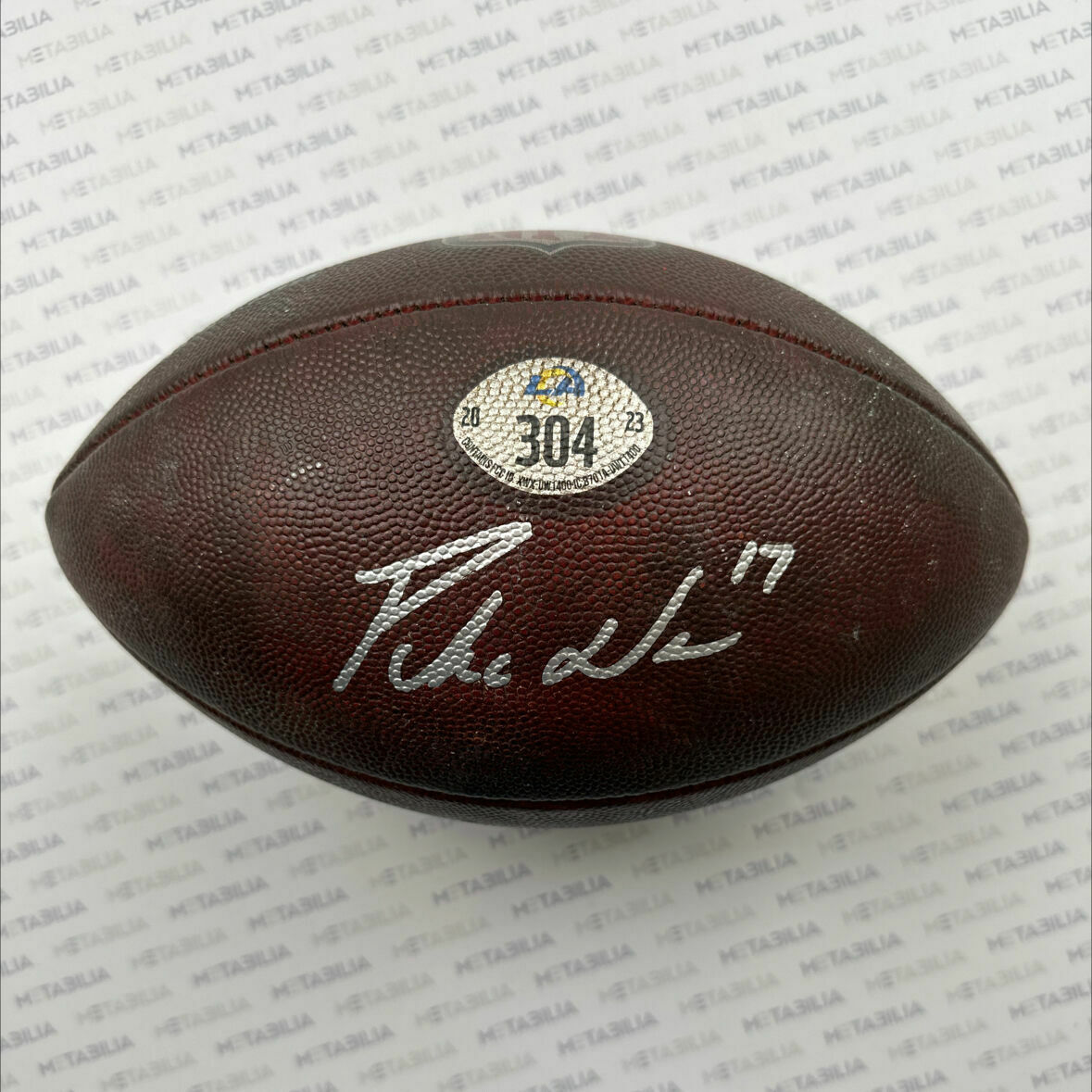 Puka Nacua Signed PLAYOFF Game-Used Ball #304 vs DET From RECORD BREAKING GAME
