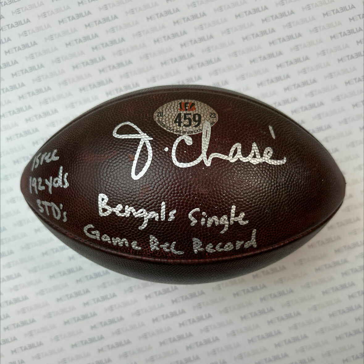 Chase Signed & Inscribed Game-Used Ball #459 vs Cardinals From BENGALS RECORD BREAKING GAME- Photomatched