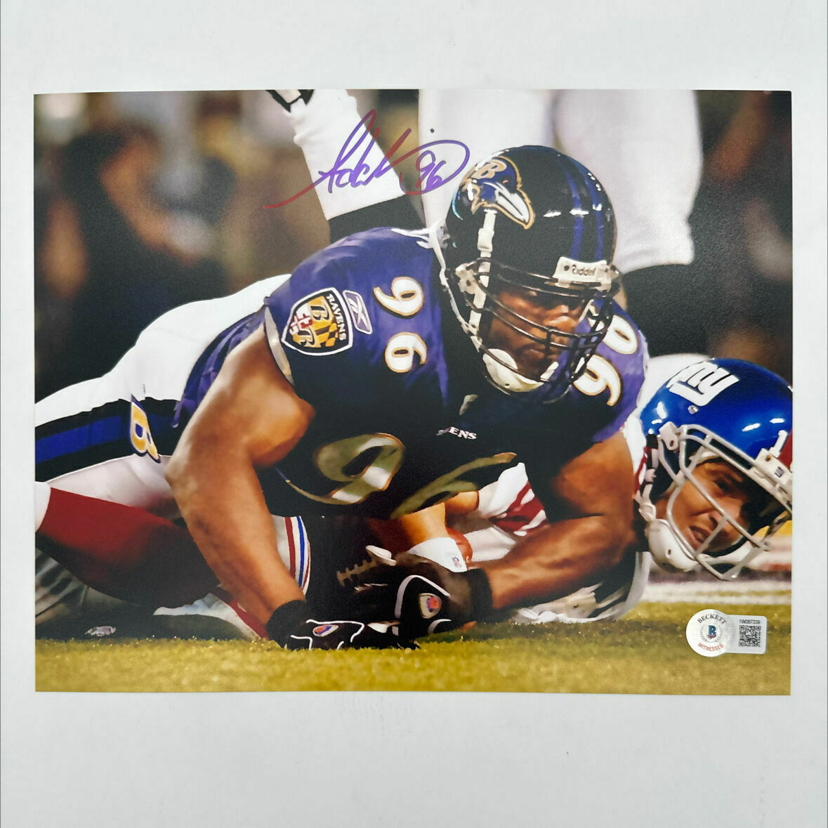 Adalius Thomas Signed 8x10 Sack