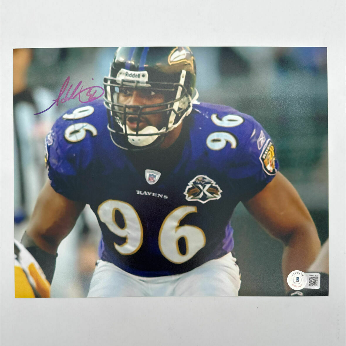 Adalius Thomas Signed 8x10 Stance