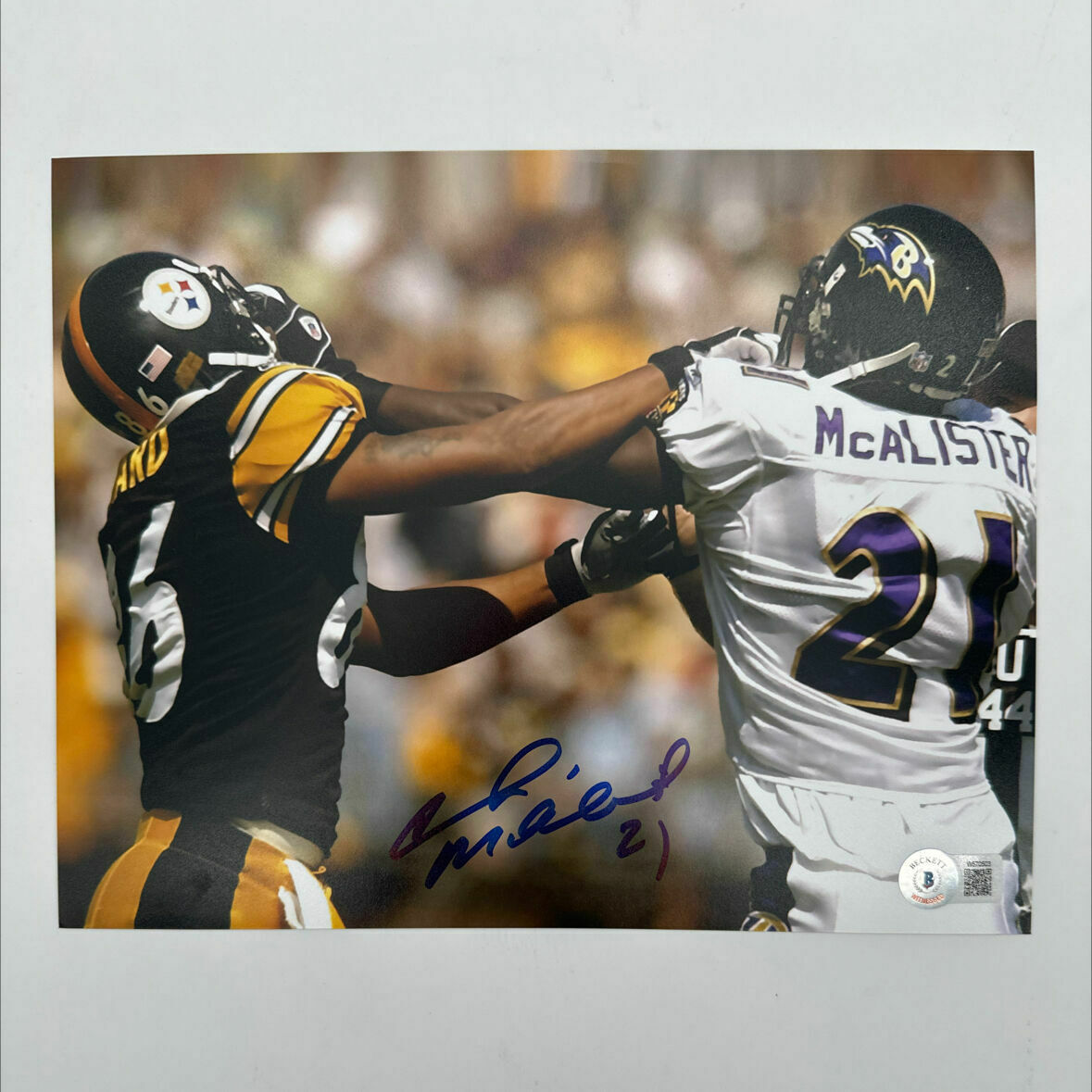 Chris Mcalister Signed 8x10 VS Steelers