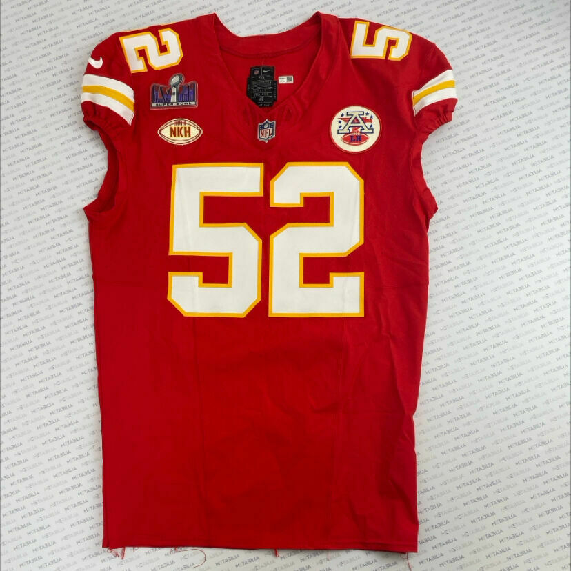 #52 Creed Humphrey SBLVIII Game-Issued Jersey vs 49ers