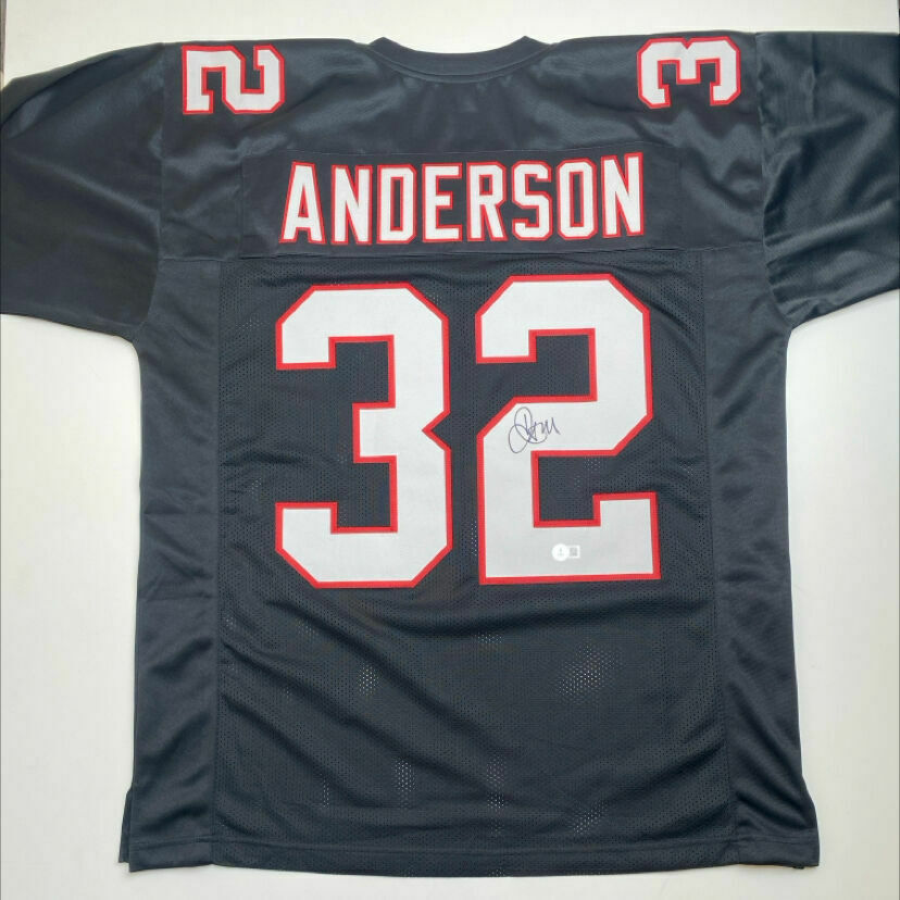 Jamal Anderson Signed Black Custom Jersey
