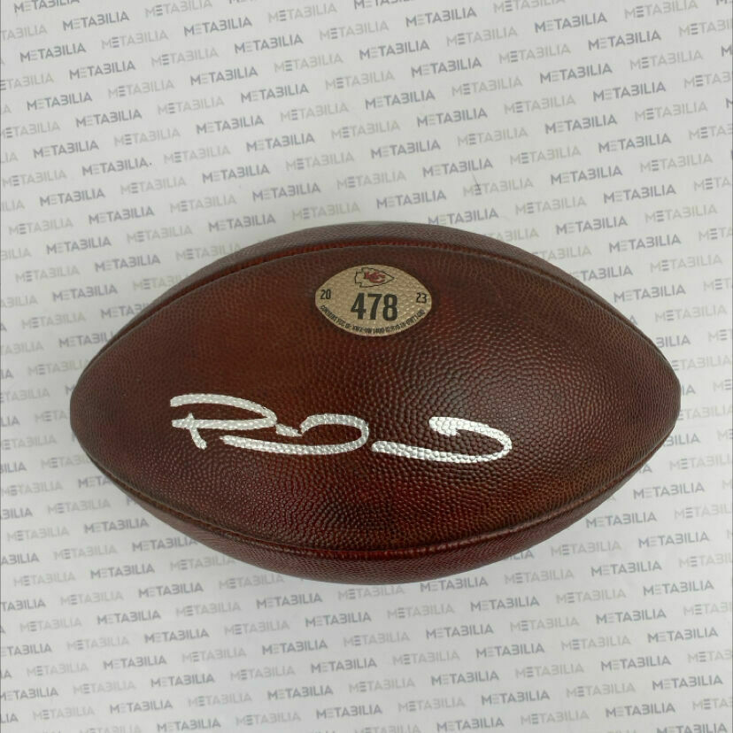 Pat Mahomes & Rashee Rice Dual Signed PLAYOFF Game-Used Ball #478 vs BAL