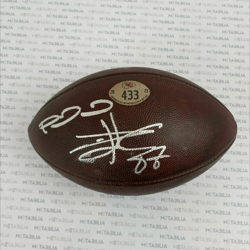 Mahomes & Kelce Dual Signed Game-Used Ball #433 vs CHI