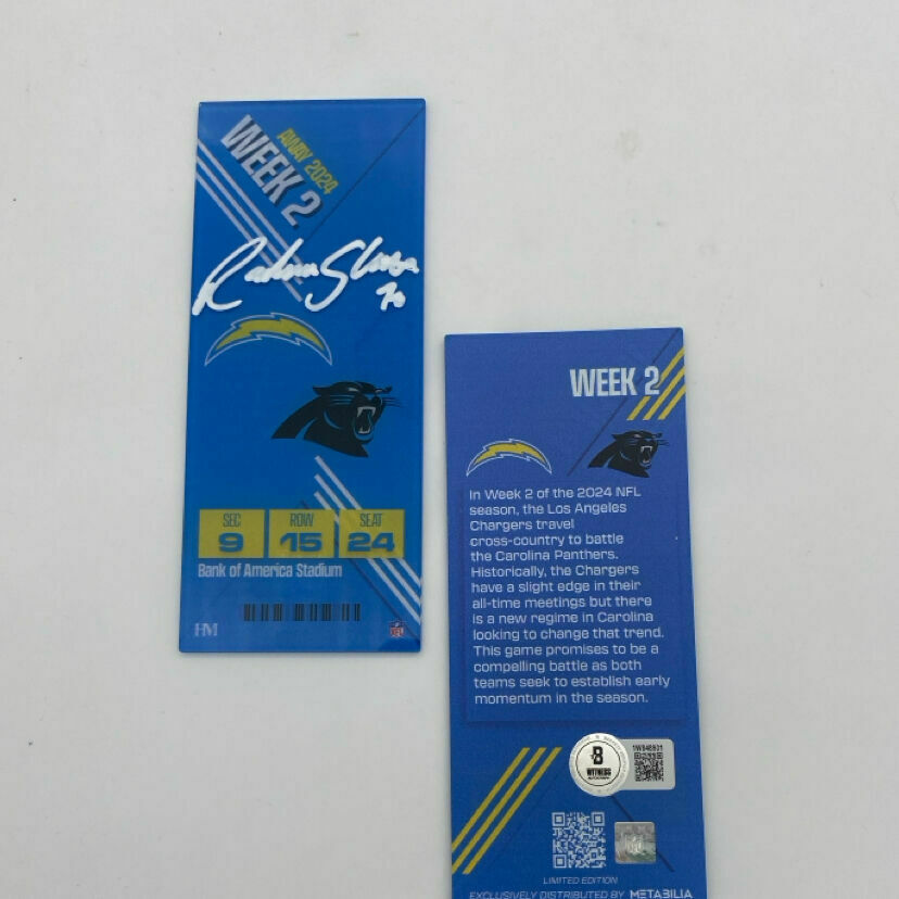 Slater Signed Week 2 Commemorative Ticket