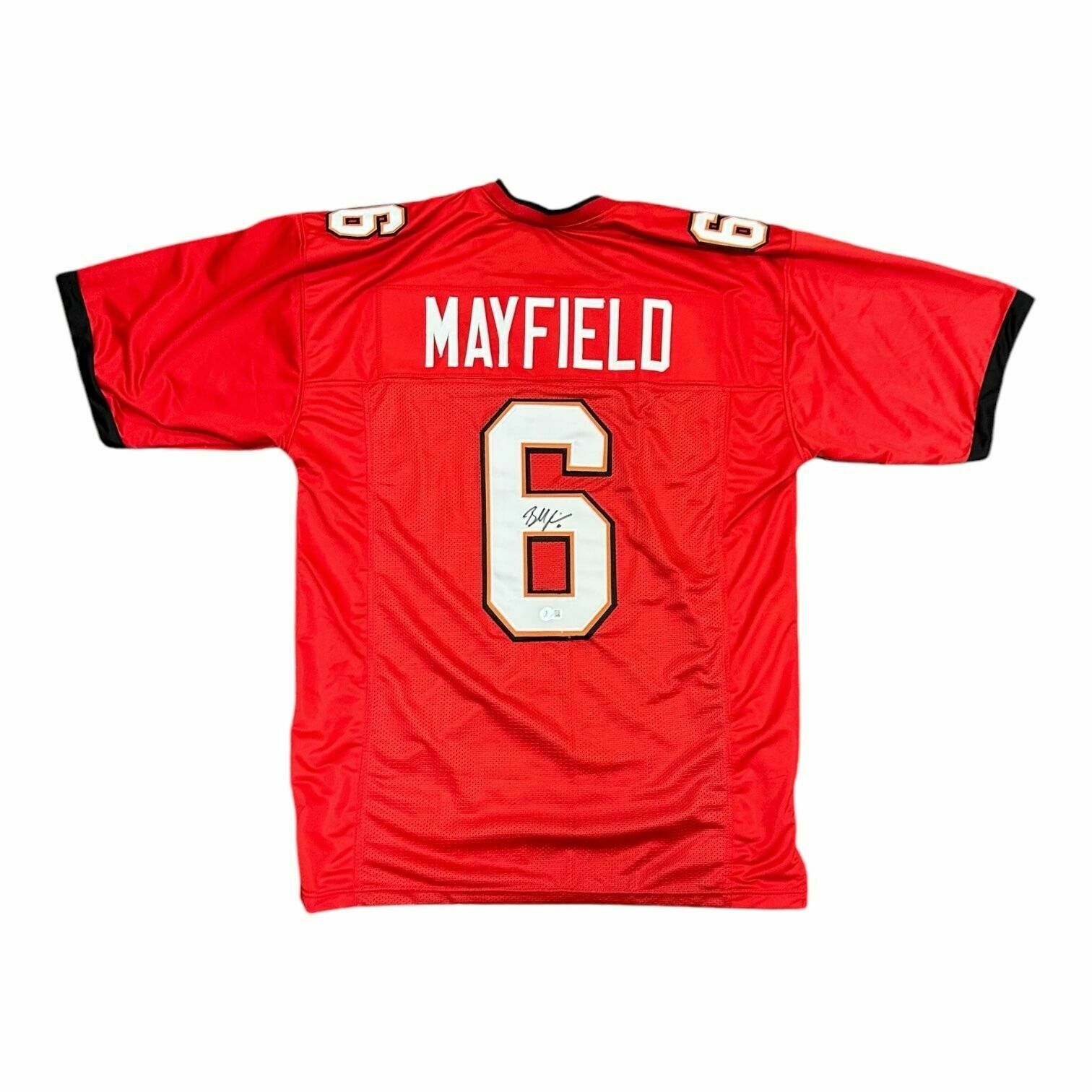 Baker Mayfield Autographed Custom Red XL Jersey - Beckett QR
