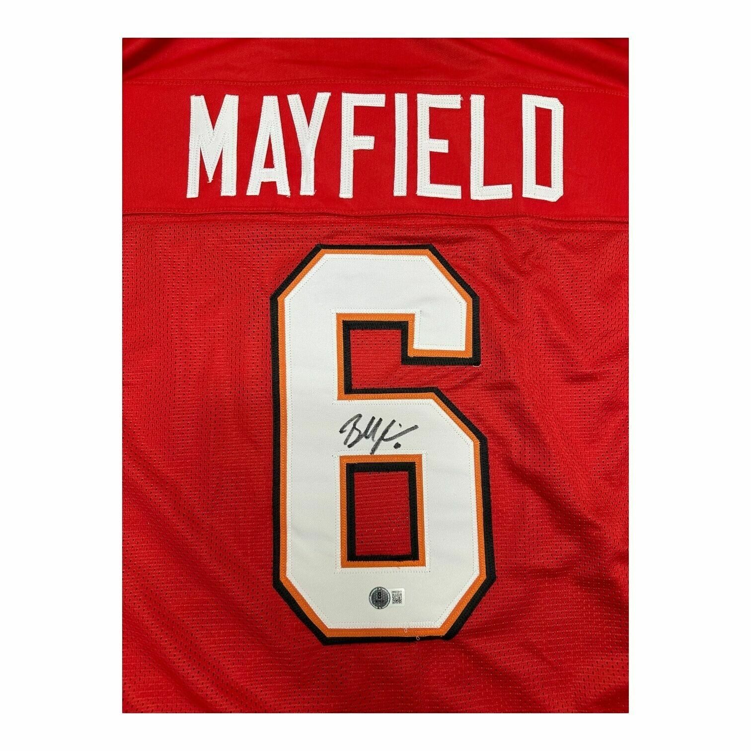 Baker Mayfield Autographed Custom Red XL Jersey - Beckett QR