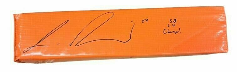 Lavonte David Autographed Orange End Zone Pylon w/SB Champs! Inscription - Beckett QR