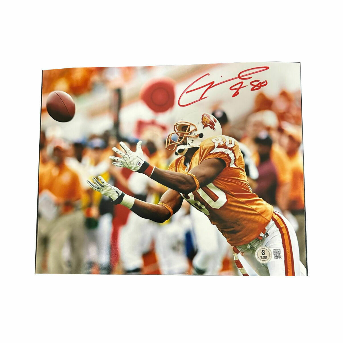 Michael Clayton Autographed Catching 8x10 Photo Creamcicle Jersey - Beckett