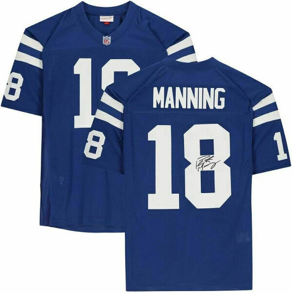 Manning Signed Blue M&N Authentic Jersey