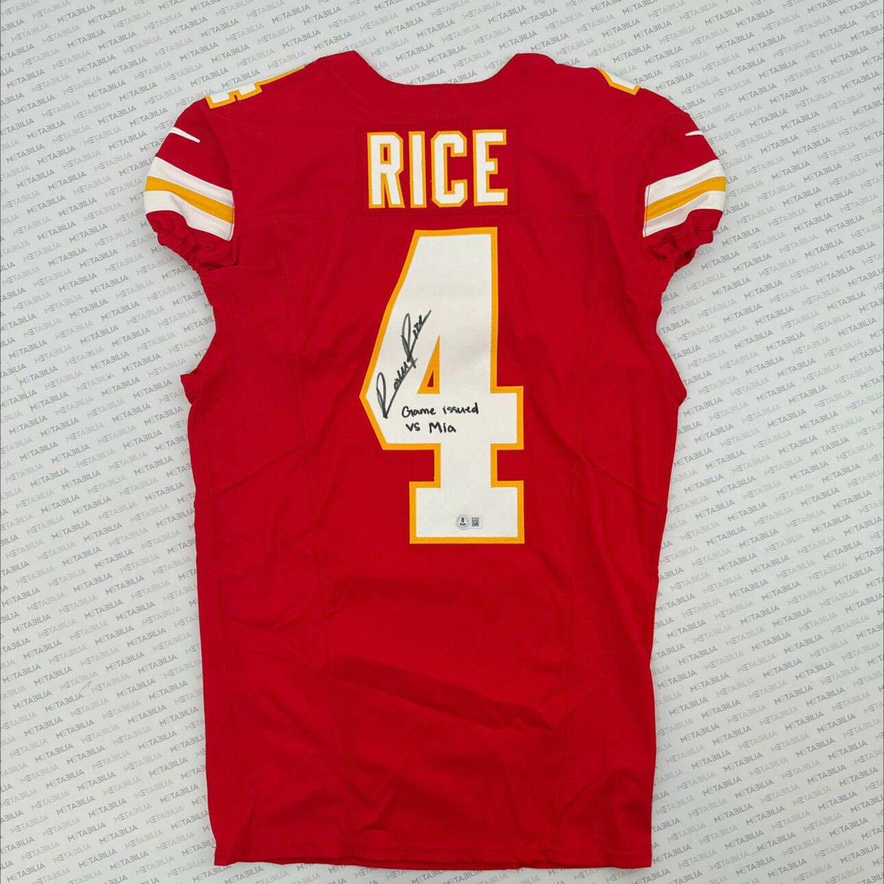 #4 RICE PLAYOFF Rookie Season Signed & Inscribed Game-Issued Jersey VS MIA