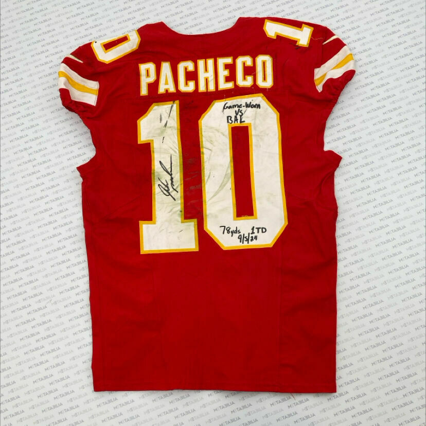 #10 Isiah Pacheco Signed & Inscribed Game-Worn Jersey vs Ravens