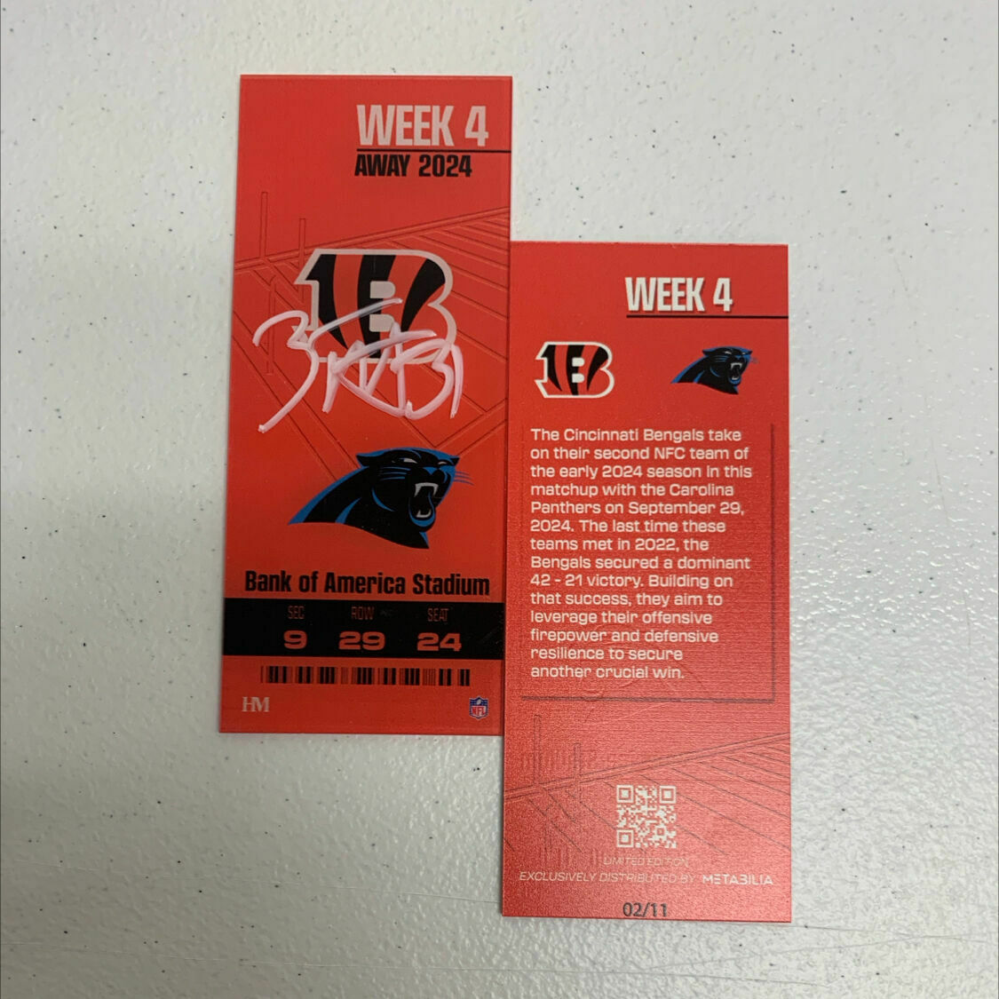 Moss Signed Week 4 Commemorative Ticket