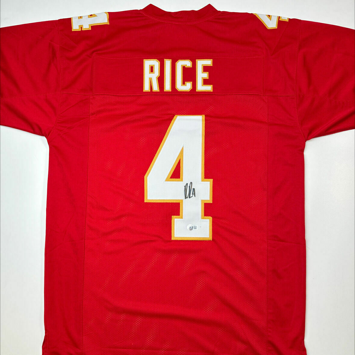 Rice Signed Red Custom Jersey