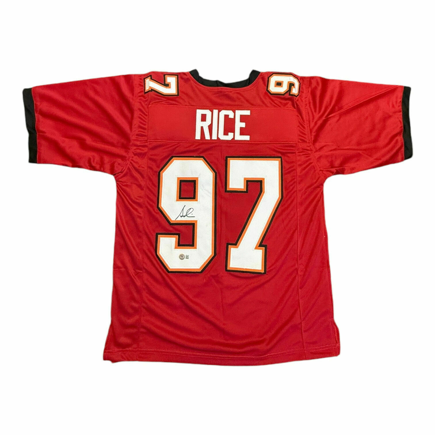 Simeon Rice Autographed Red Custom Jersey - Beckett