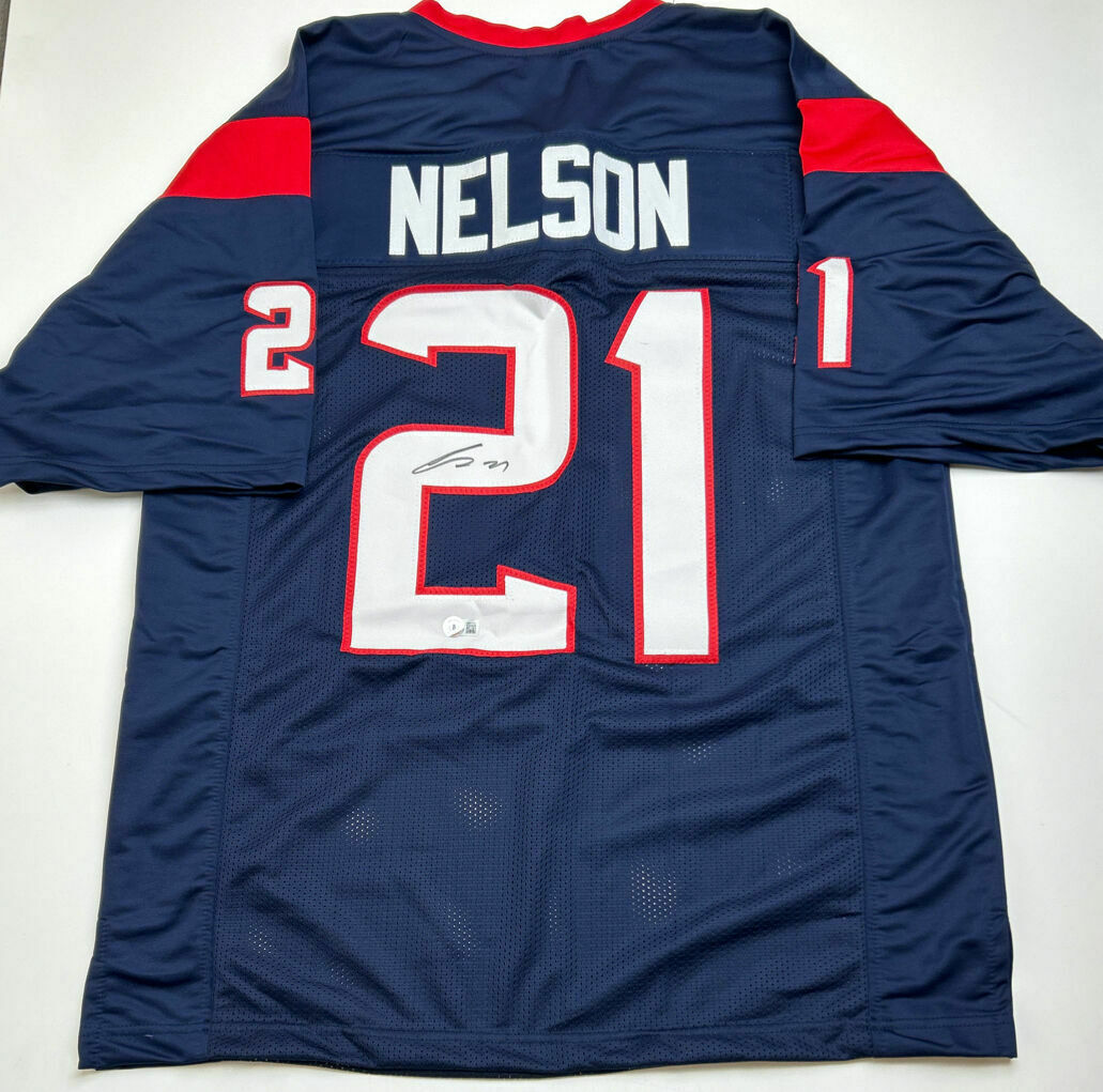Nelson Signed Navy Blue Custom Jersey
