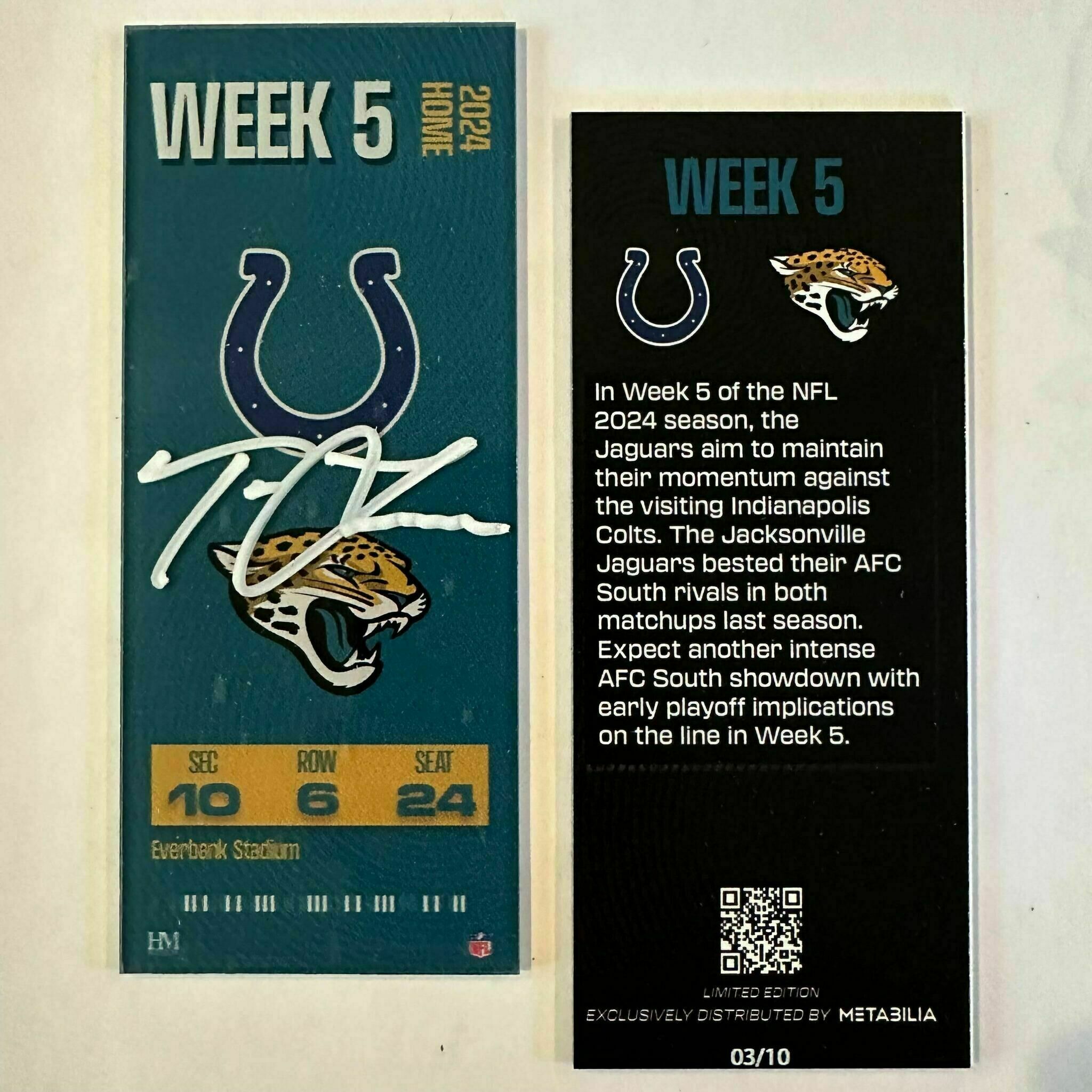 Lawrence Signed Week 5 Commemorative Ticket