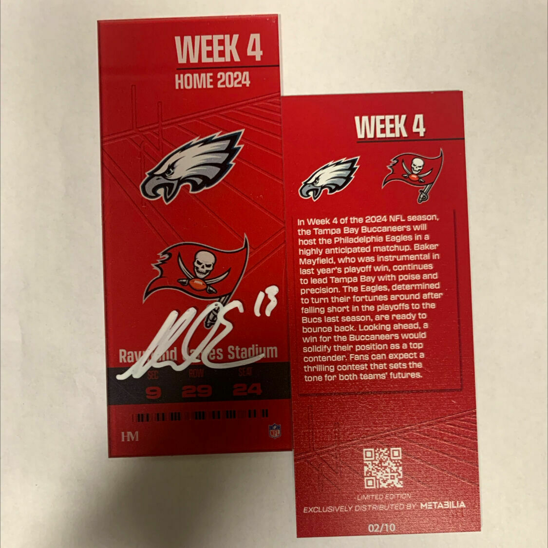 Evans Signed Week 4 Commemorative Ticket