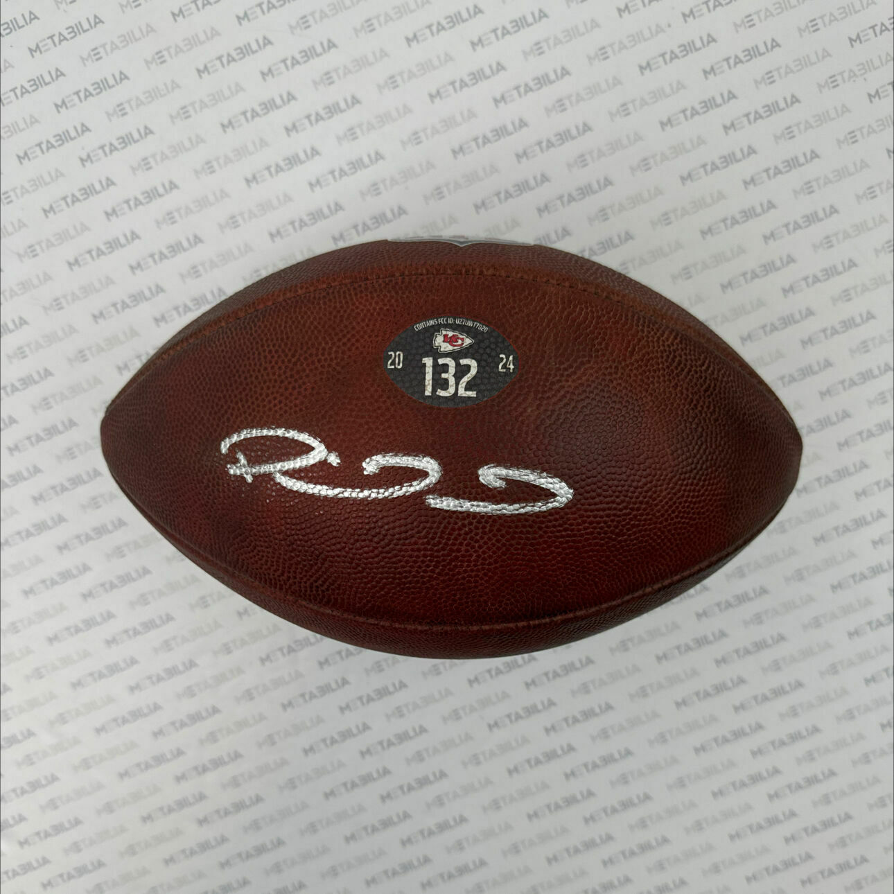PHOTOMATCHED Mahomes Signed Game-Used Ball #132 vs Falcons - Record Breaking Game
