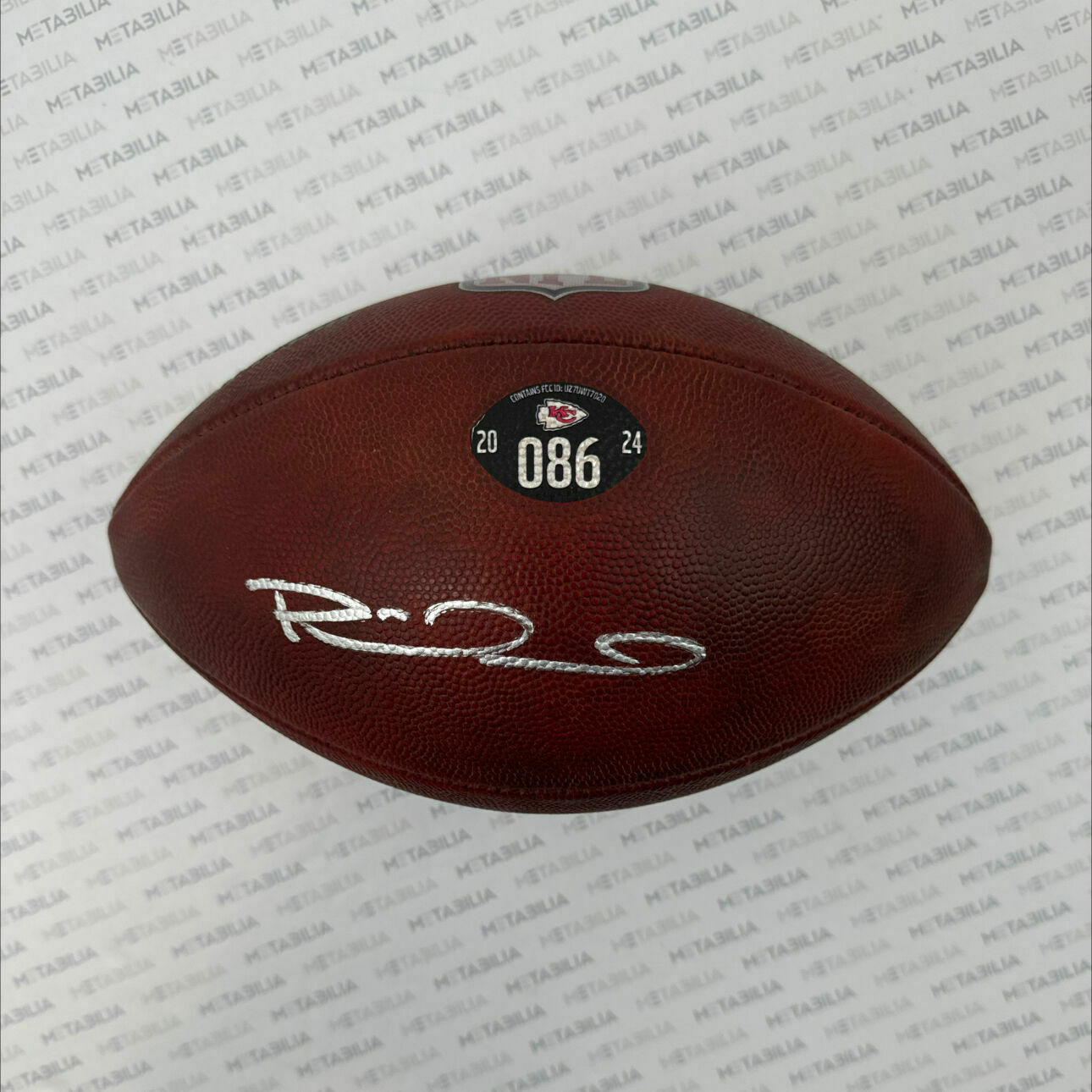 Mahomes Signed Game-Used Ball #086 vs Falcons - Record Breaking Game - PHOTOMATCHED