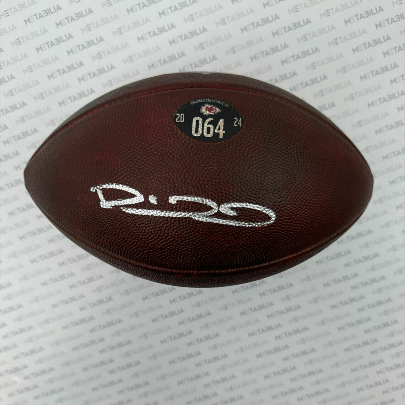 PHOTOMATCHED Mahomes Signed Game-Used Ball #064 vs Falcons - Record Breaking Game