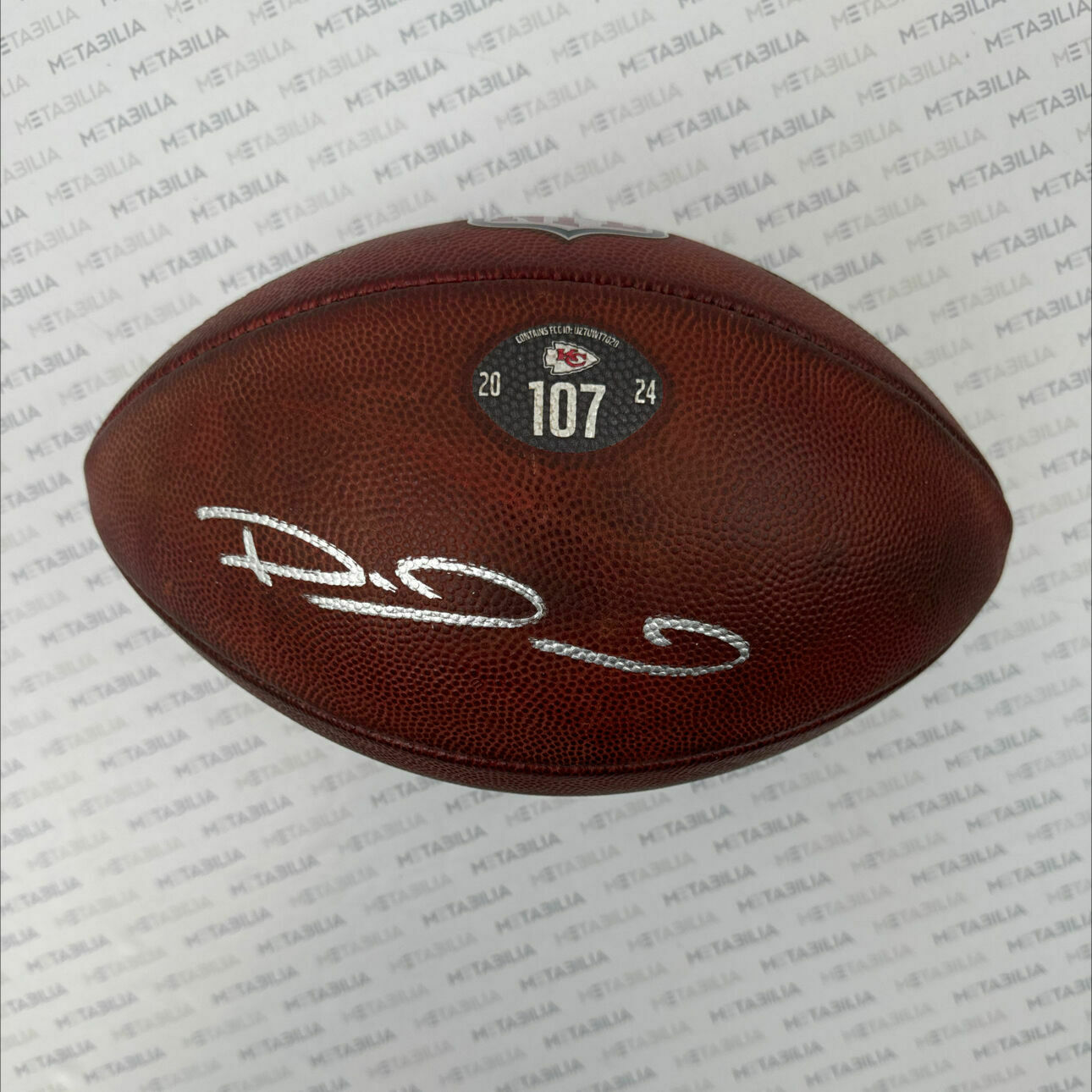 Mahomes Signed Game-Used Ball #107 vs Ravens - PHOTOMATCHED