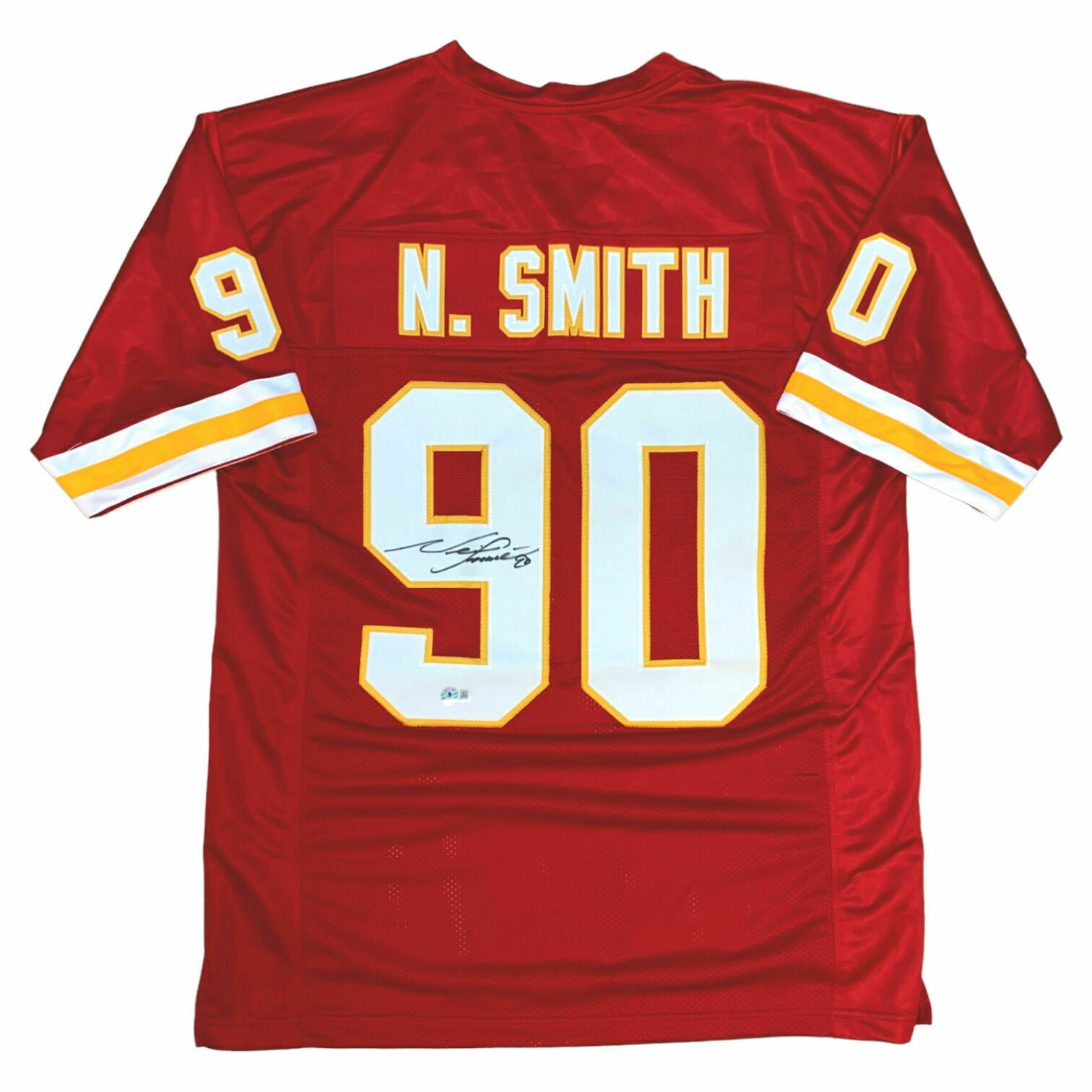 Neil Smith Autographed Red Custom Jersey - Beckett