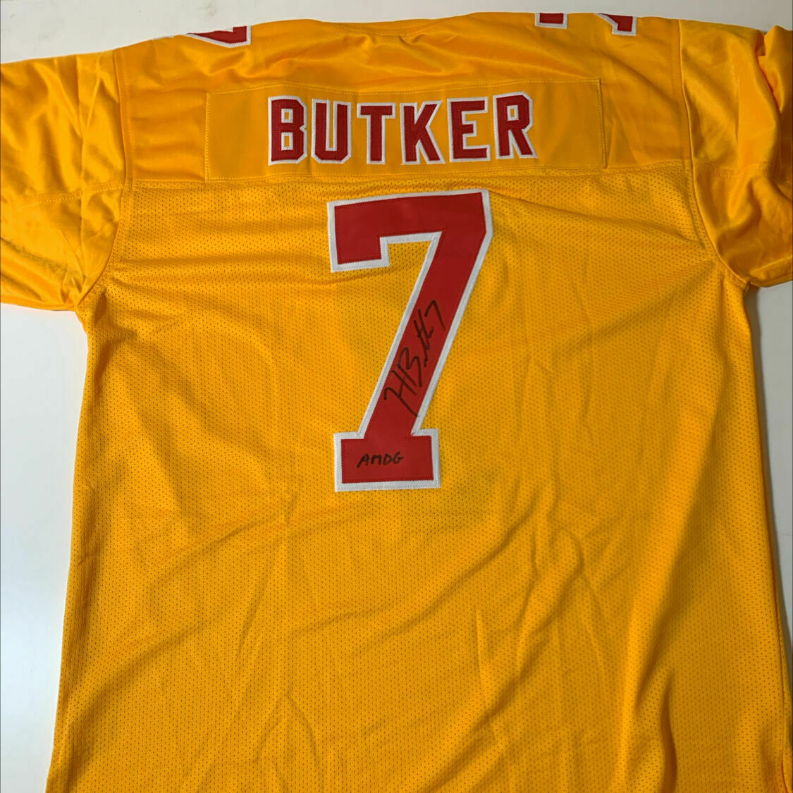Butker Signed Yellow Custom Jersey