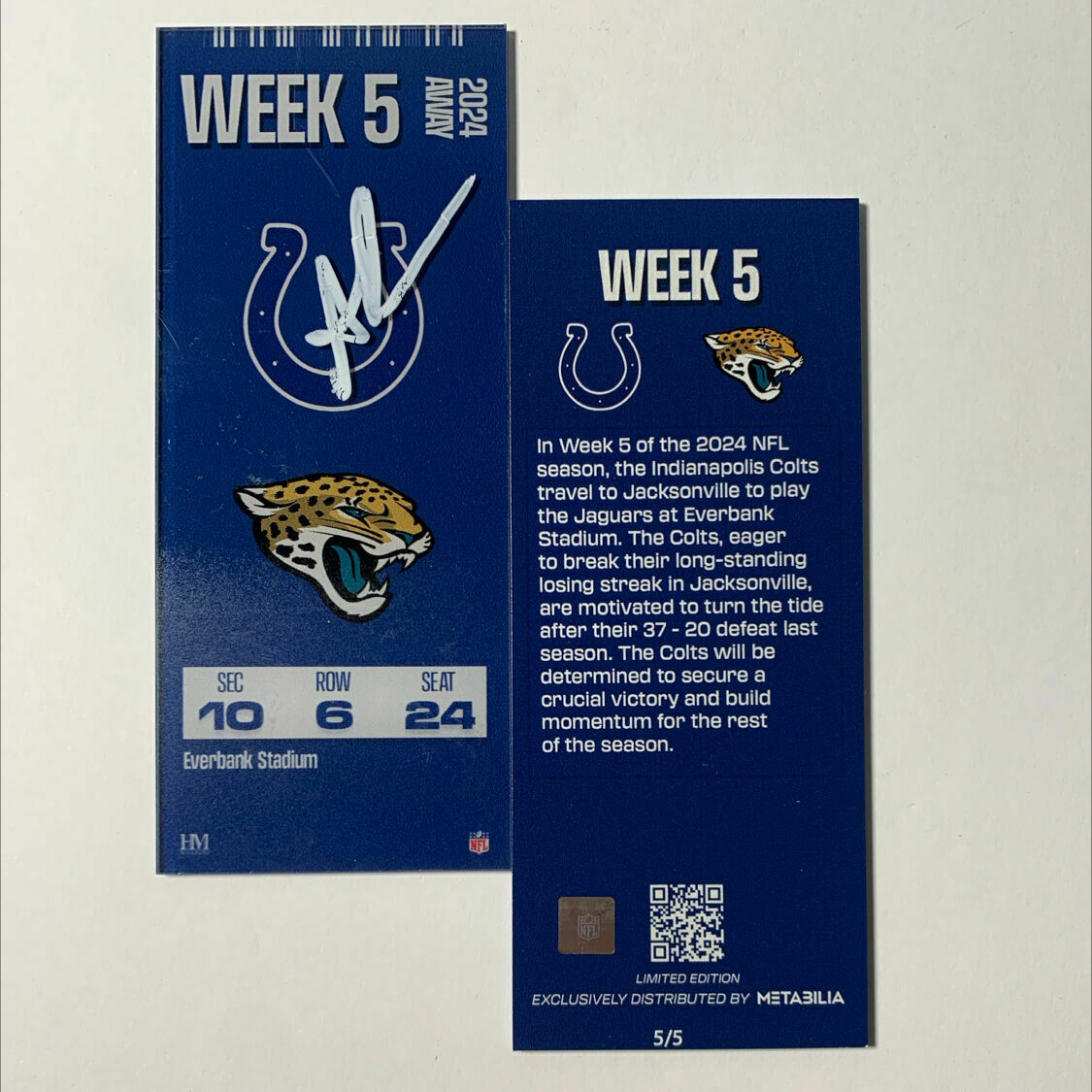 Richardson Signed Week 5 Commemorative Ticket