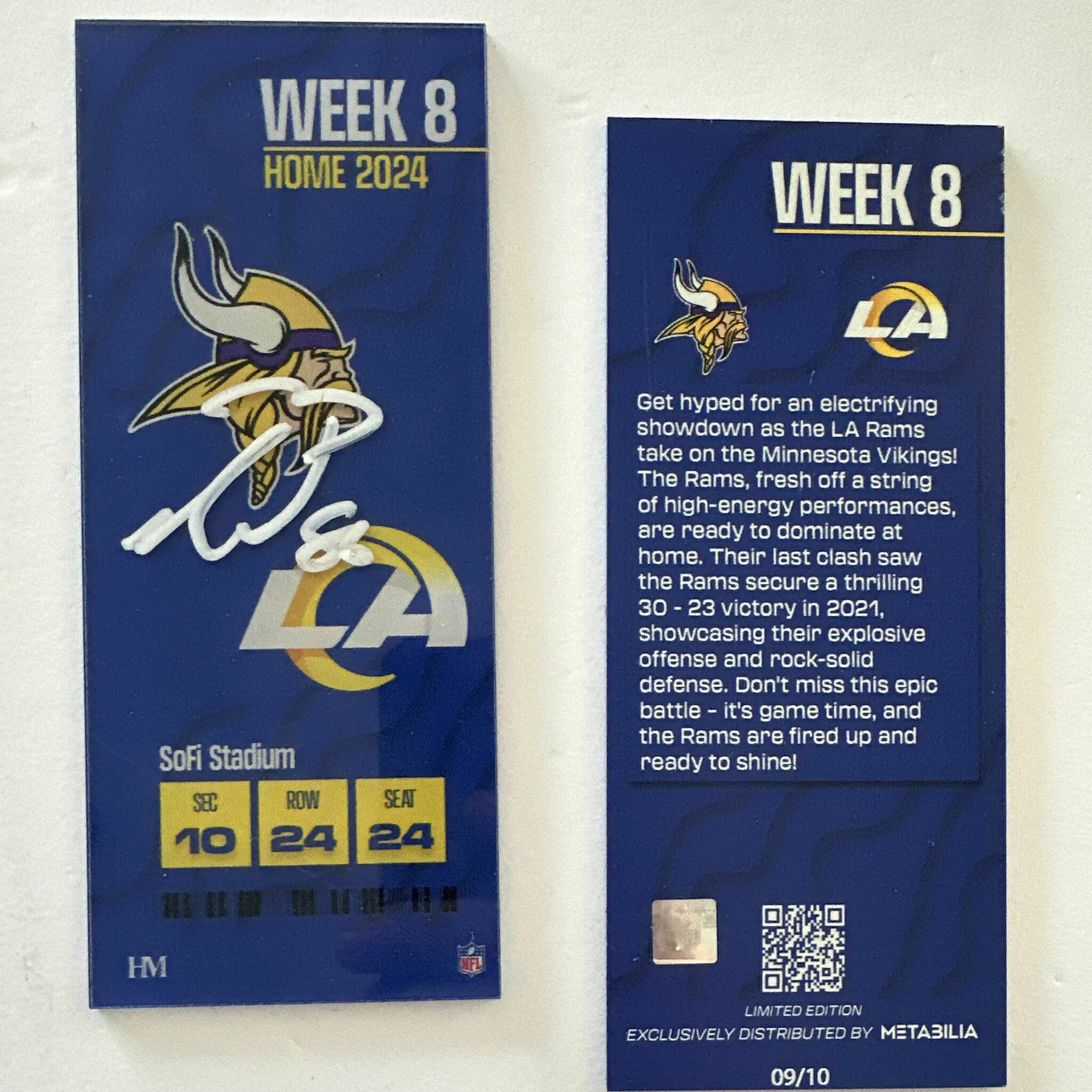Parkinson Signed Week 8 Commemorative Ticket