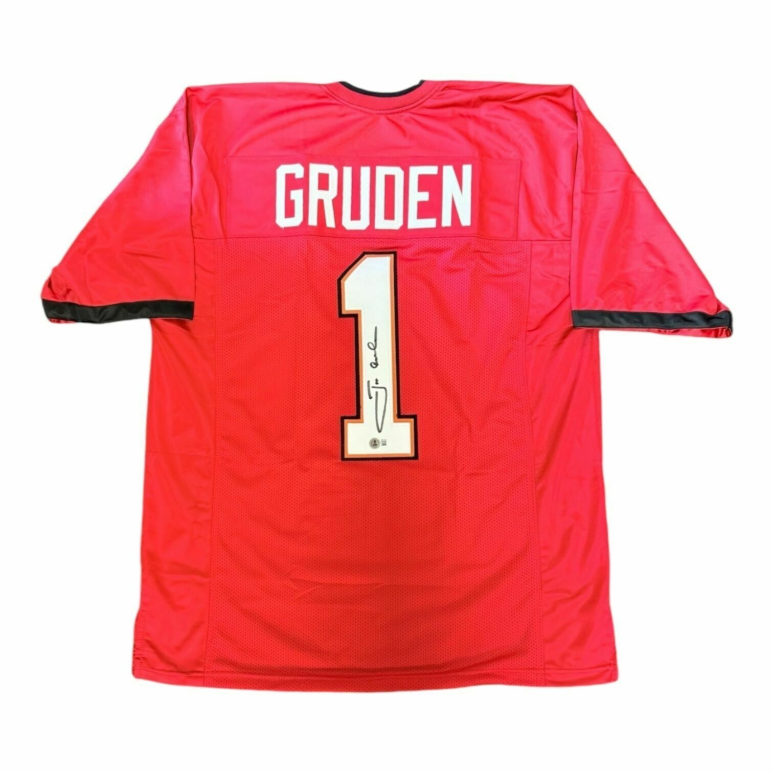 Jon Gruden Autographed Custom Red GRUDEN Jersey - Beckett
