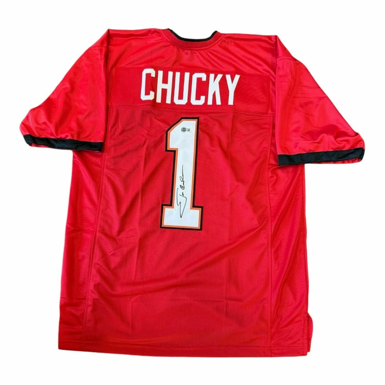 Jon Gruden Autographed Custom Red CHUCKY Jersey - Beckett