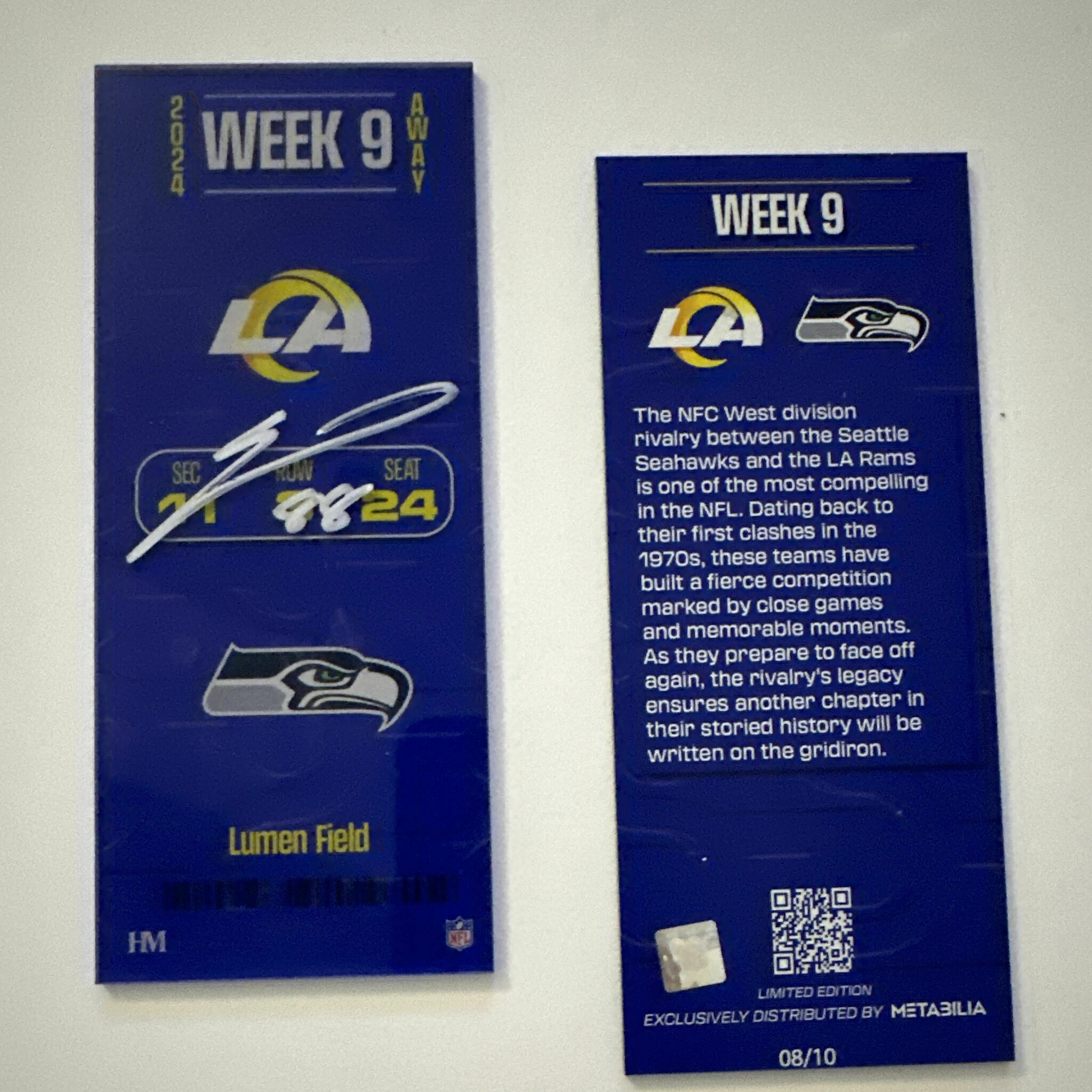 Whittington Signed Week 9 Commemorative Ticket