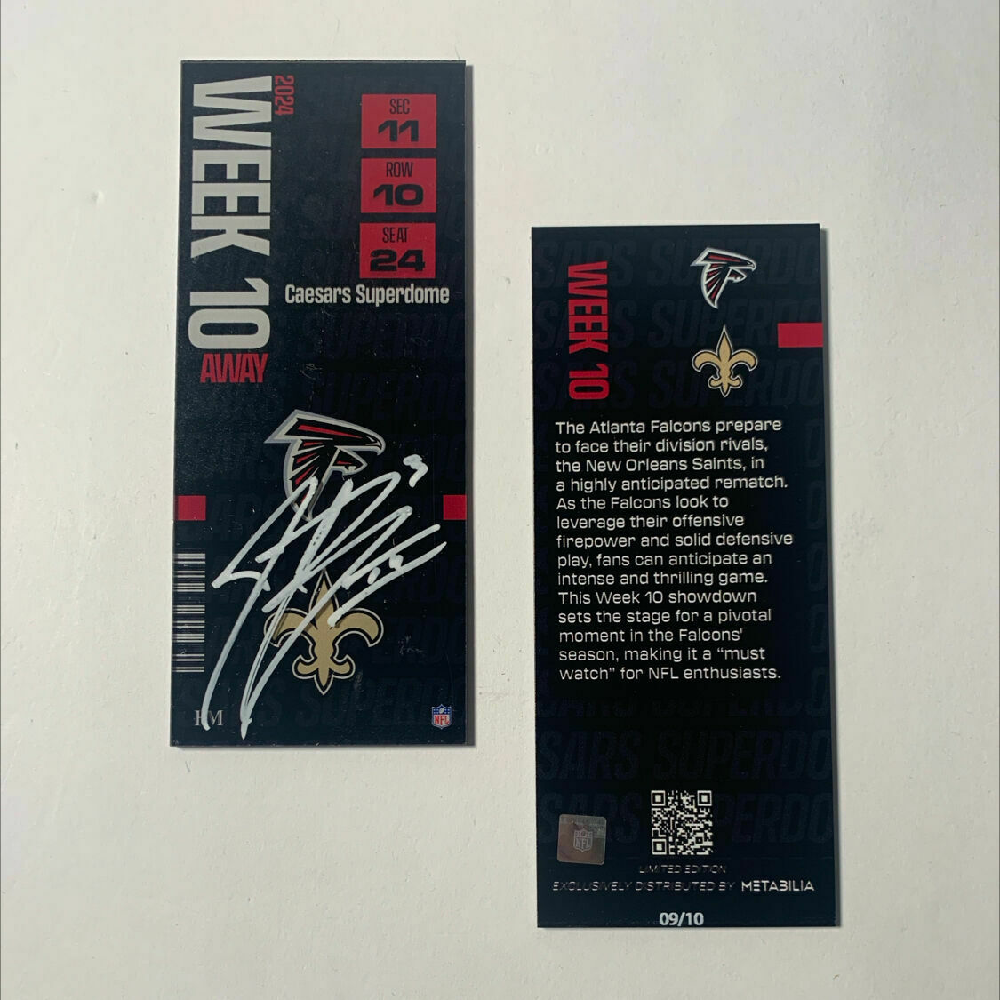 Bates Signed Week 10 Commemorative Ticket