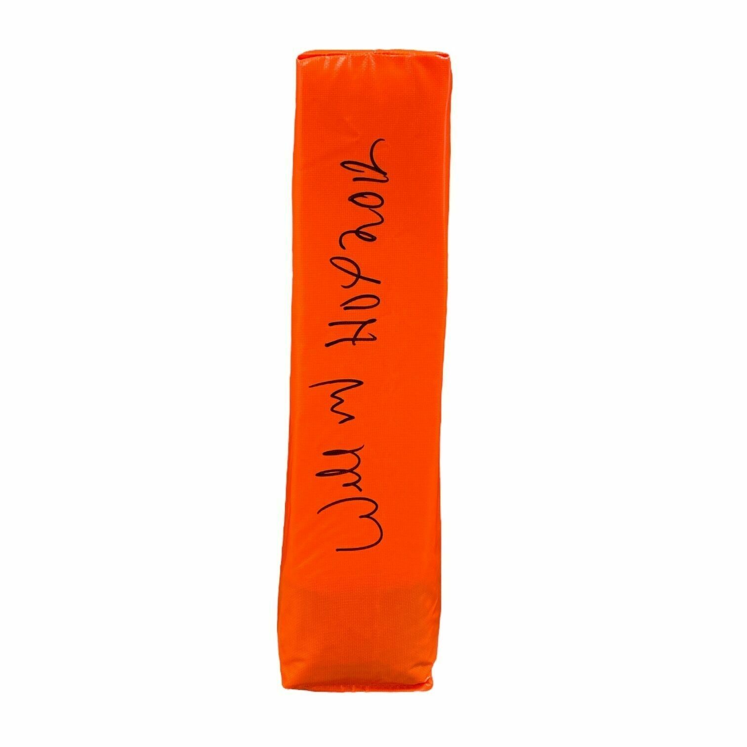 Willie Roaf Autographed Orange End Zone Pylon w/HOF Ins - Beckett
