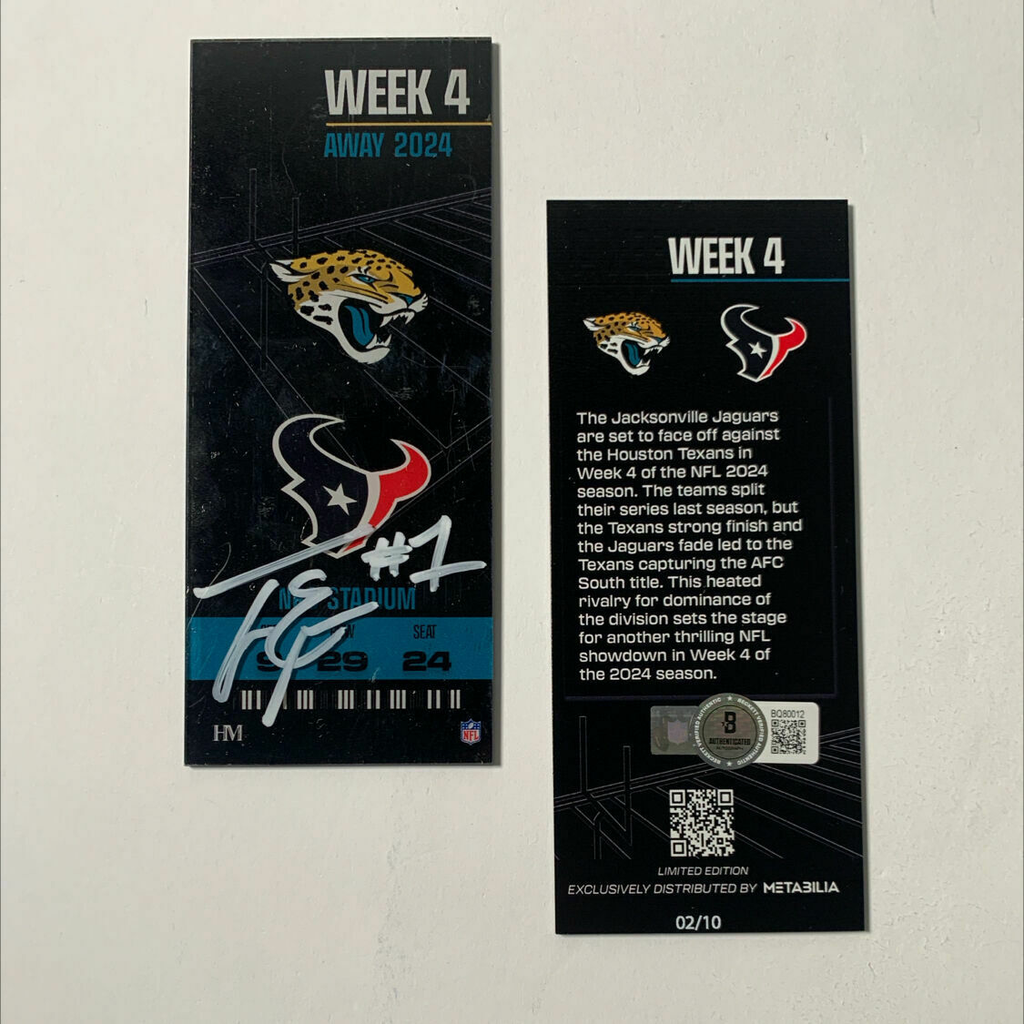 Etienne Signed Week 4 Commemorative Ticket