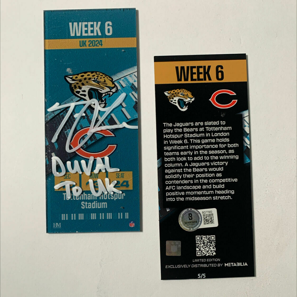 Lawrence Signed Week 6 Commemorative Ticket W/ Inscrip