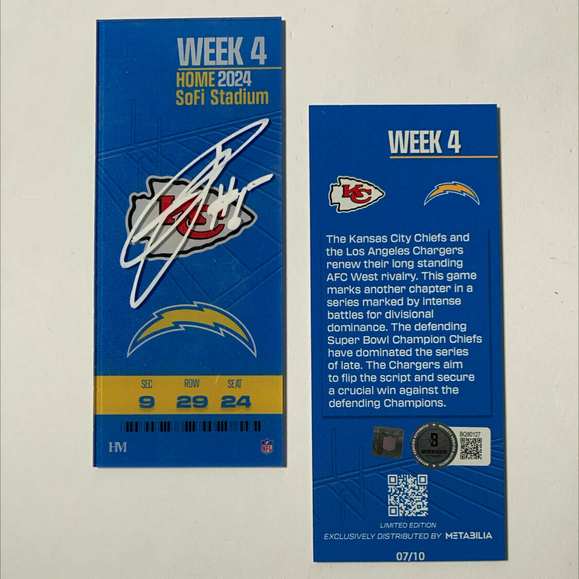 Palmer Signed Week 4 Commemorative Ticket
