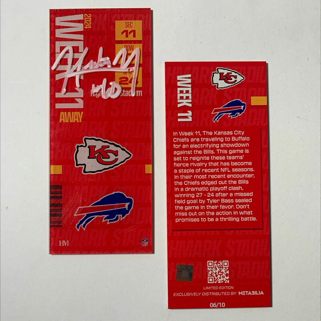Nourzad Signed Week 11 Commemorative Ticket